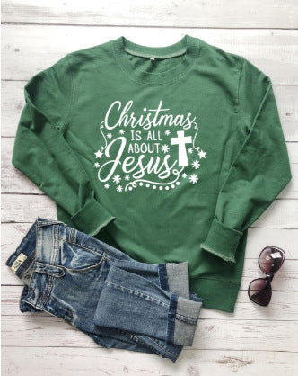 Christmas is all about sweater European and American art fan sweater letters