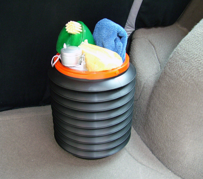 Mini car magic bucket retractable 4L multi-function storage bucket car deformed trash