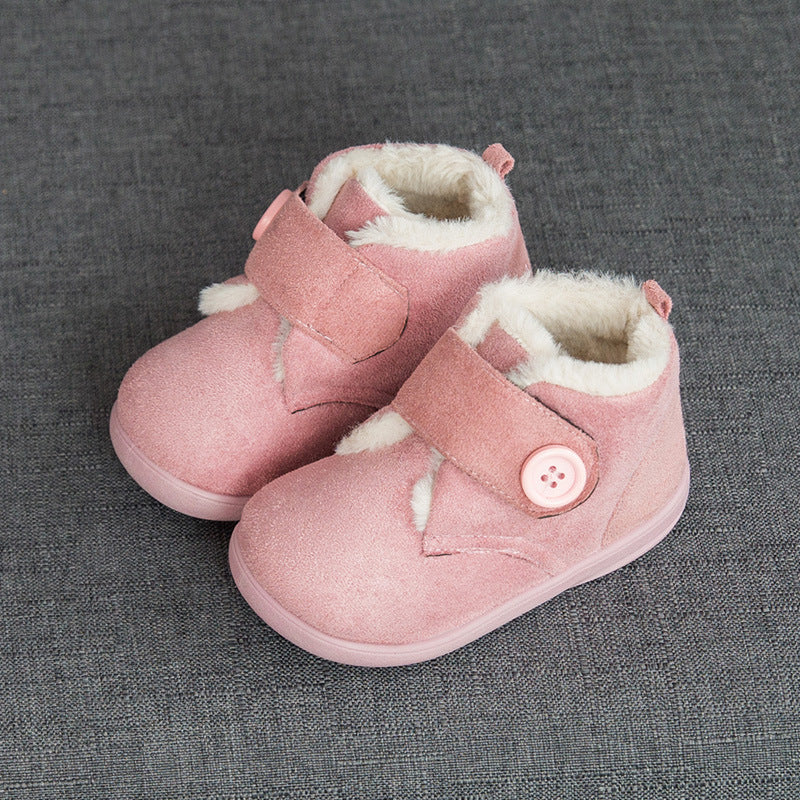 New men's and women's baby cotton shoes 1-3 winter men's plus velvet thickened soft sole children's shoes, outer wear warm shoes