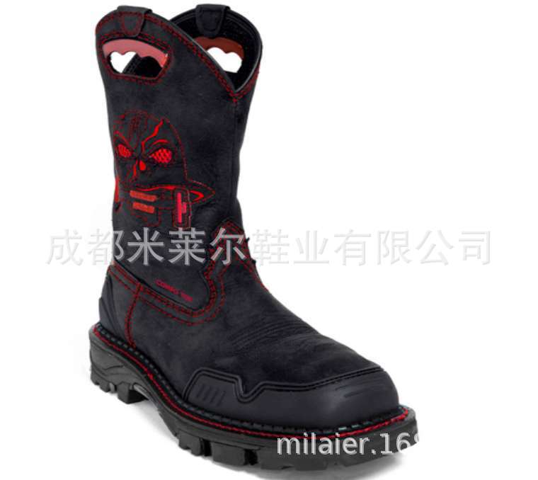 European and American retro square toe Martin boots skull mid-tube men's boots