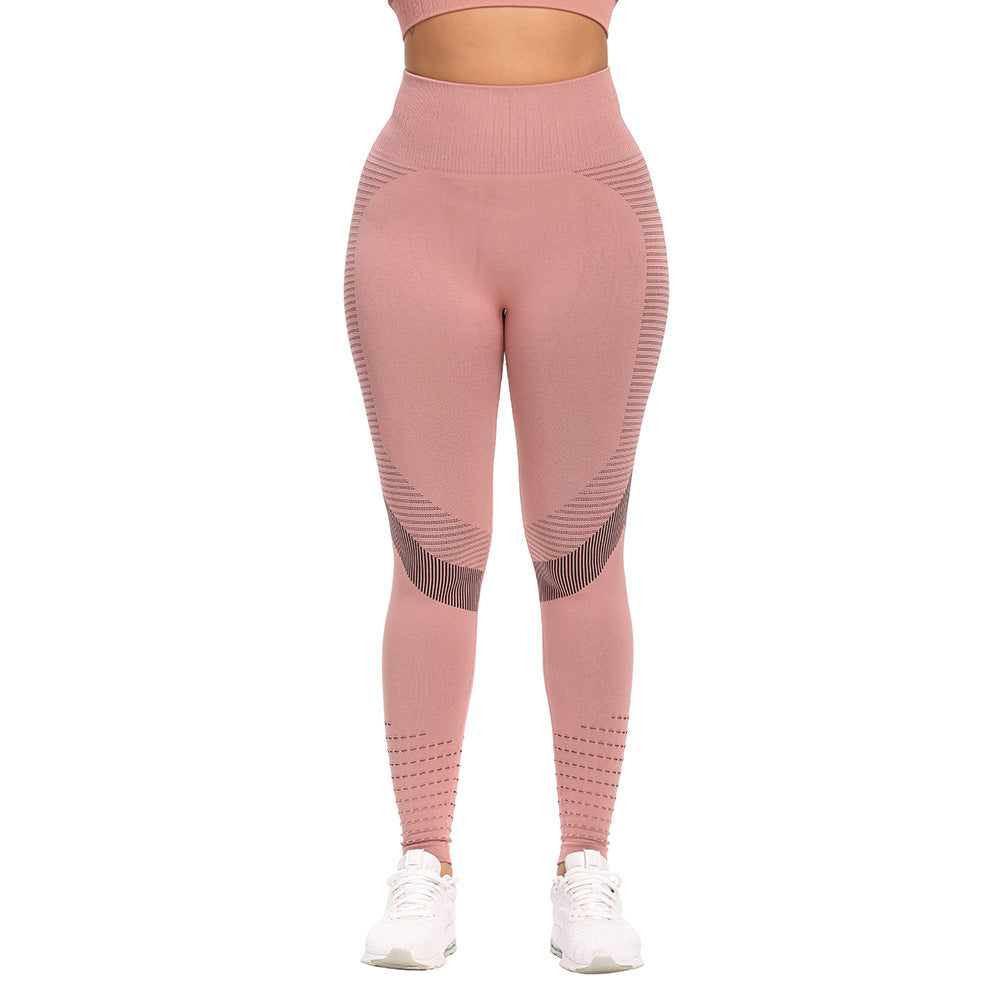 New Seamless Hollow Yoga Pants Women's Seamless Fitness Clothes Slim Hip Leggings