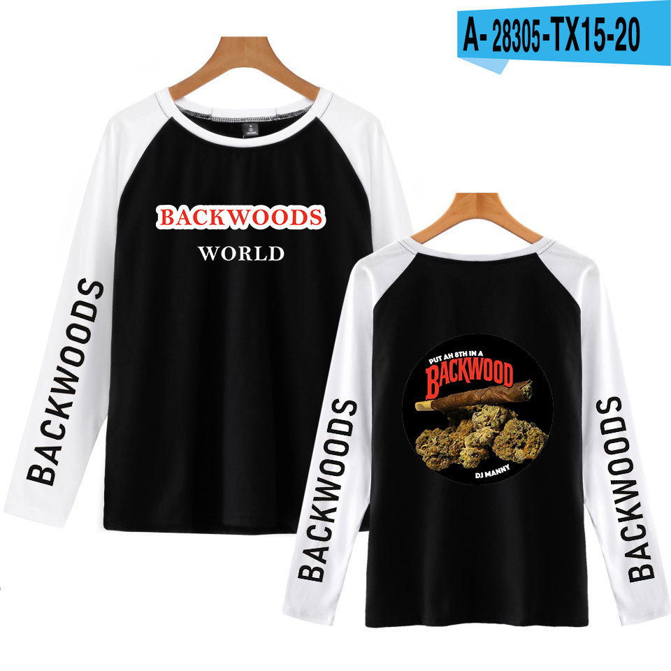 Cross-border new BACKWOODS cigar shoulder long-sleeved T-shirt