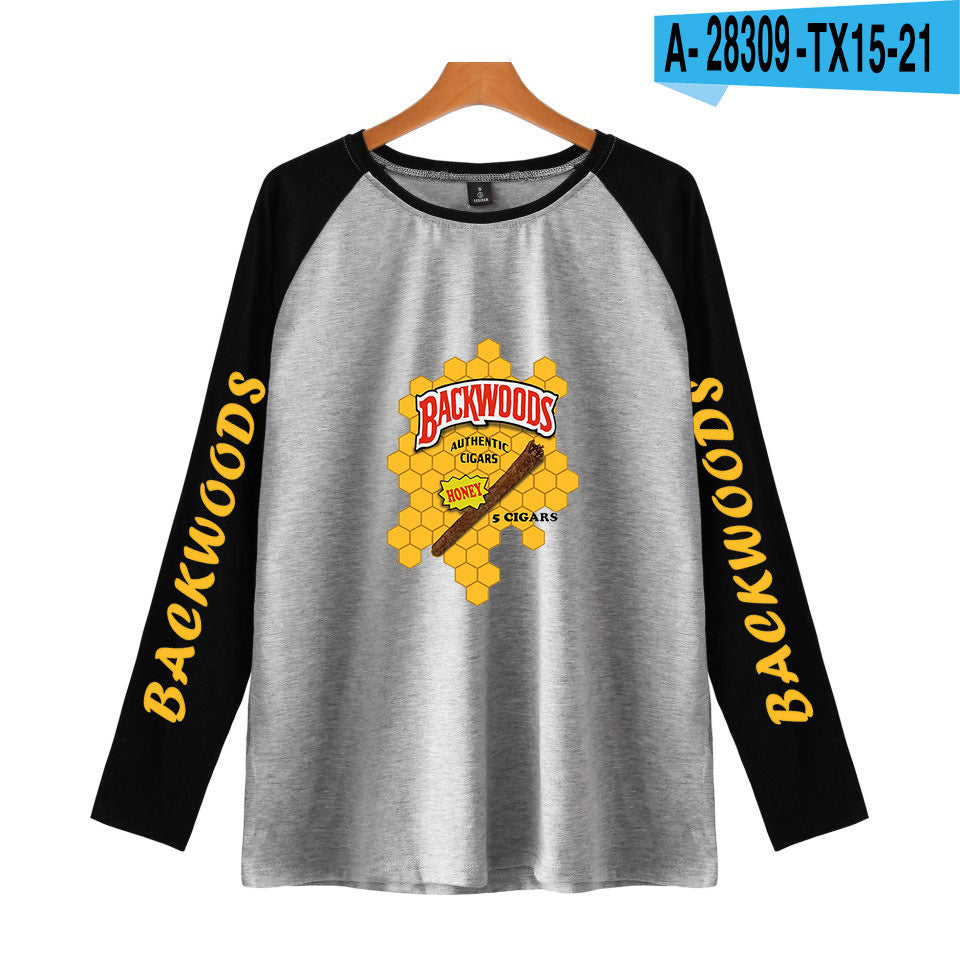 Cross-border new BACKWOODS cigar shoulder long-sleeved T-shirt