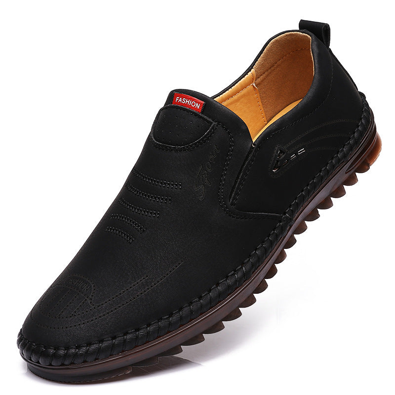 Leather Shoes Men's New Casual Shoes Genuine Leather Men's Slip-On Soft Leather Breathable Set Foot Men's Shoes