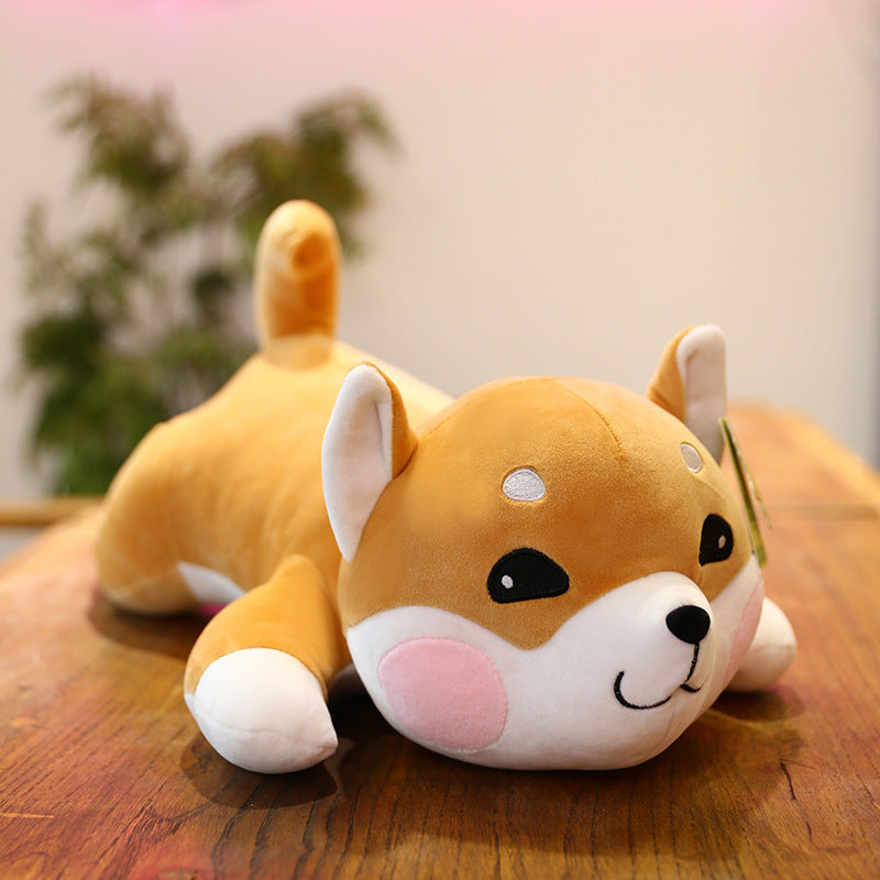 New style sleep with legs clamp big pillow lying Shiba Inu doll plush toy children rag doll creative cartoon toy