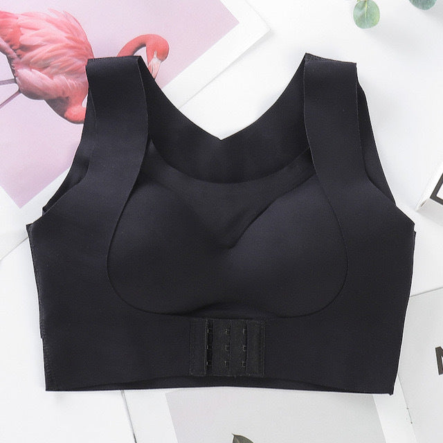 Underwear two-in-one invisible seamless correction hunchback gather no steel ring front buckle gather underwear women