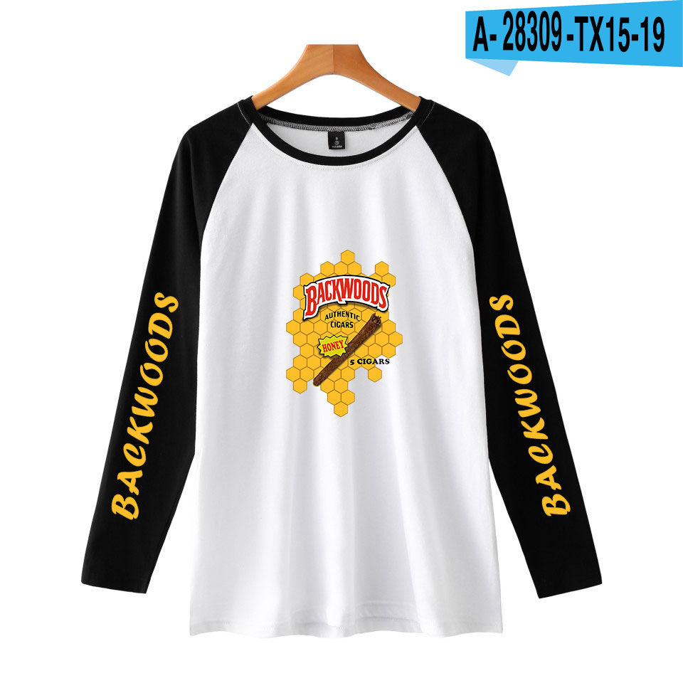 Cross-border new BACKWOODS cigar shoulder long-sleeved T-shirt