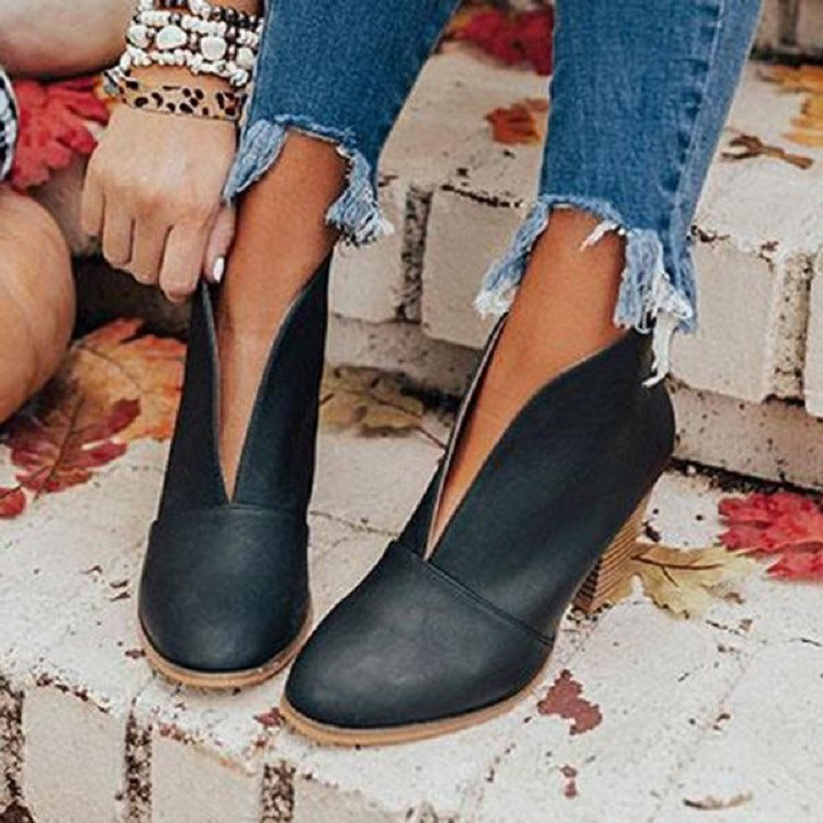 Fashion comfortable slip-on fashion women's boots