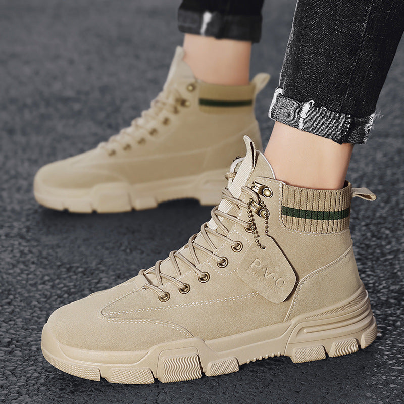 New high-top Martin boots men's autumn Korean version of the trend of casual tooling boots wild men's trendy shoes