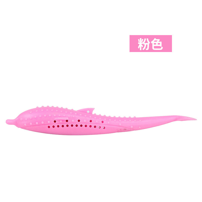 Hot catnip silicone fish, bite-resistant self-hey cat toy, cat toothbrush, pet supplies