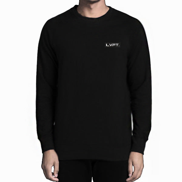 LVFT new fitness fashion men's autumn round neck new t-long-sleeved T-shirt sports running training tight-fitting breathable sweater