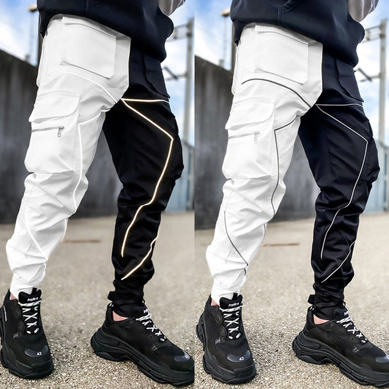 Cross-border autumn new casual pants male Korean style trendy brand multi-pocket overalls loose straight outdoor running long pants