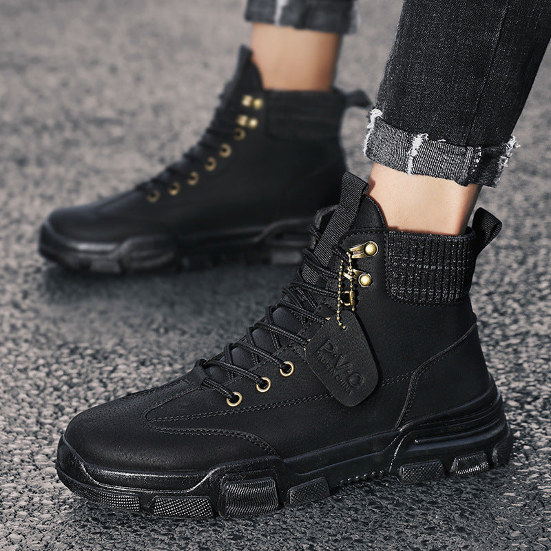 New high-top Martin boots men's autumn Korean version of the trend of casual tooling boots wild men's trendy shoes