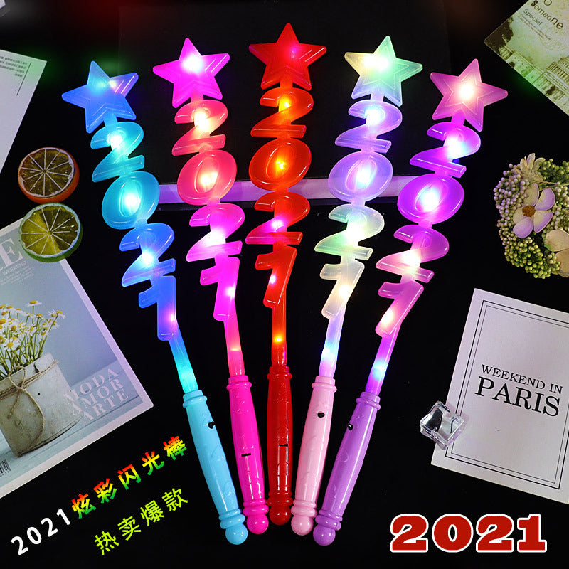 Pig flashing stick, five-pointed star, love stick, led light stick, glowing Christmas gift, toy stall