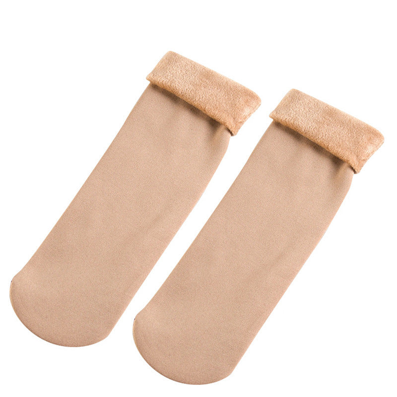 Socks women winter warm snow socks floor socks men and women adult socks plus velvet thickening straight snow boots socks