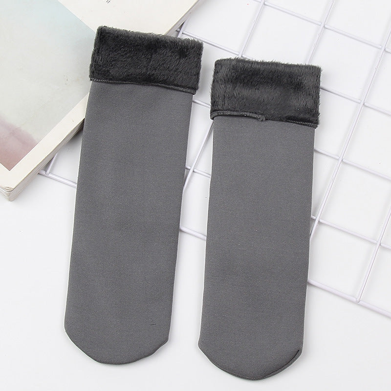 Socks women winter warm snow socks floor socks men and women adult socks plus velvet thickening straight snow boots socks