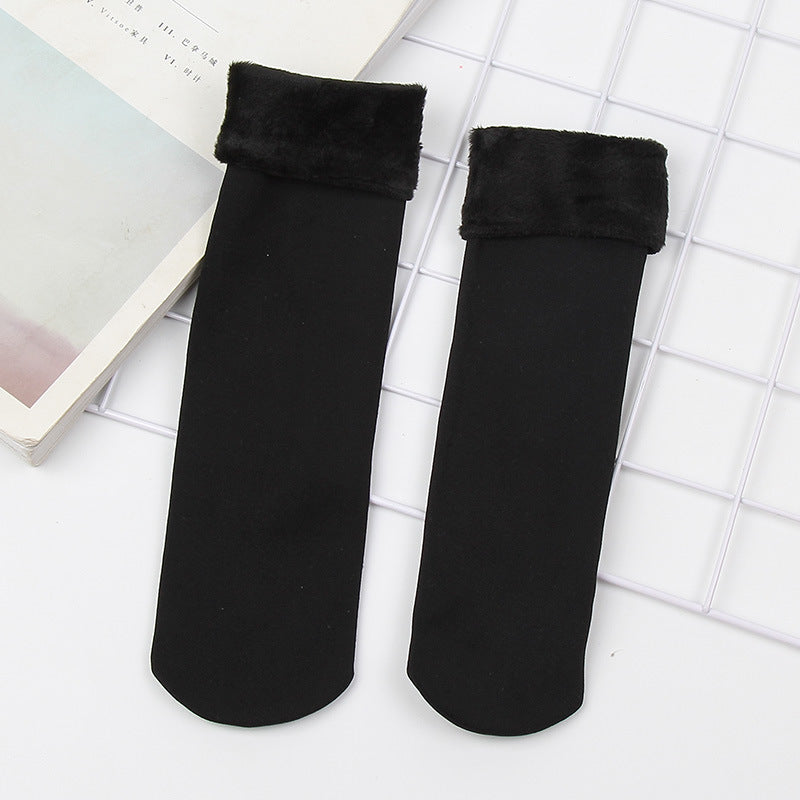 Socks women winter warm snow socks floor socks men and women adult socks plus velvet thickening straight snow boots socks