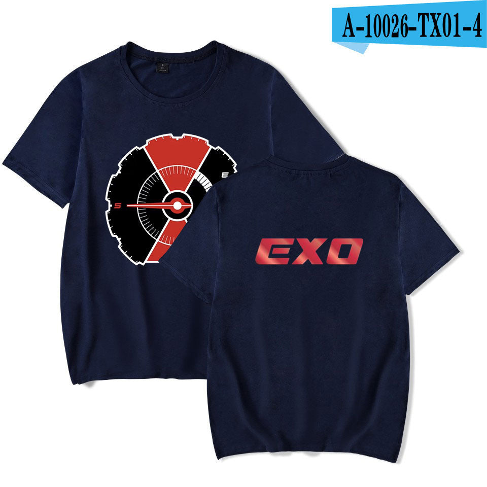 Korean version of the trendy EXO men's short-sleeved T-shirt