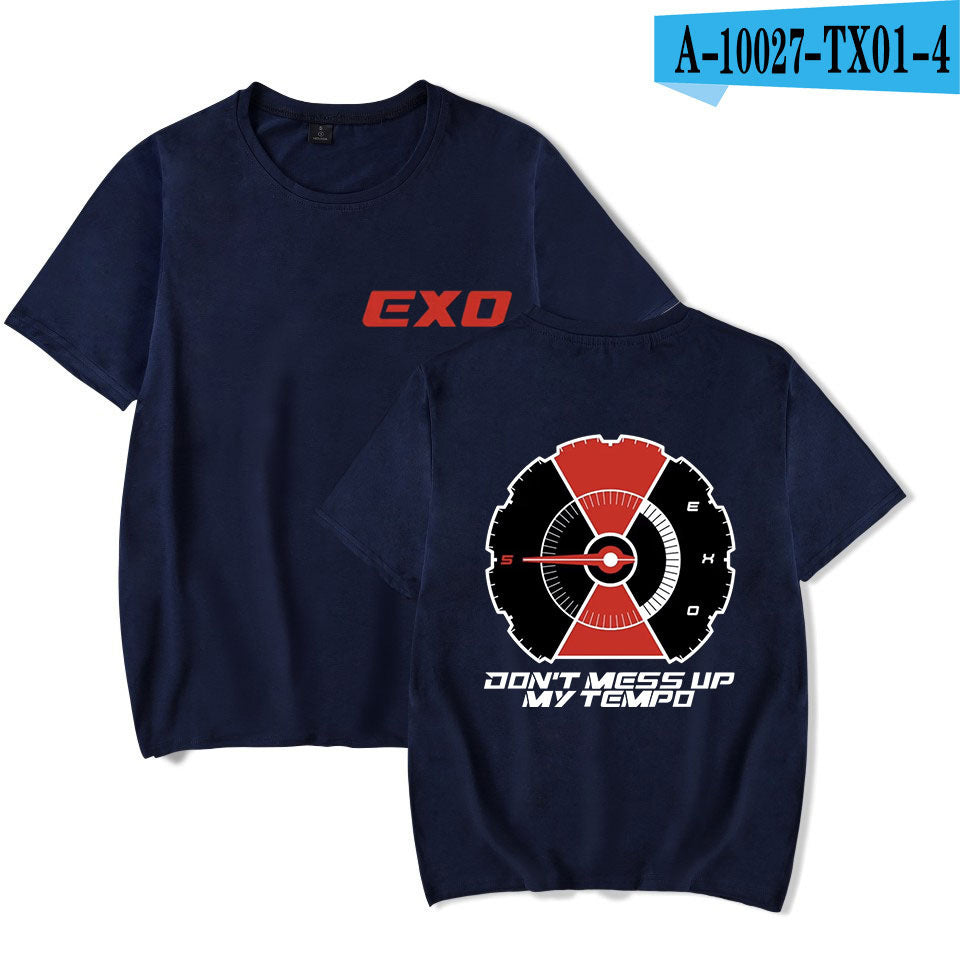 Korean version of the trendy EXO men's short-sleeved T-shirt