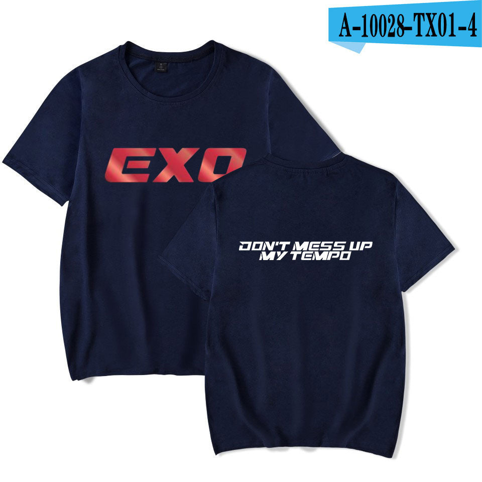 Korean version of the trendy EXO men's short-sleeved T-shirt