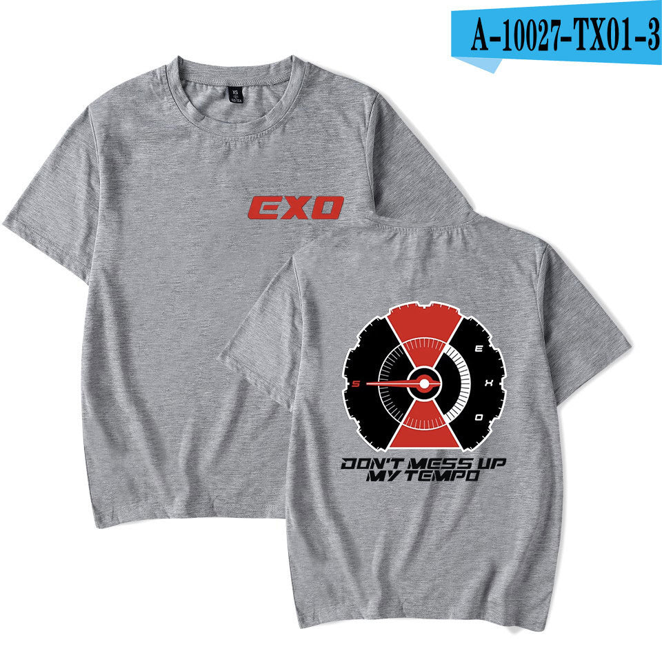 Korean version of the trendy EXO men's short-sleeved T-shirt