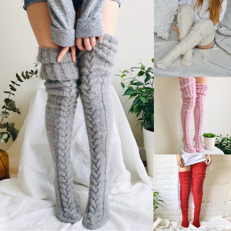 Hot style knitted socks over-the-knee long tube and long pile pile socks woolen socks