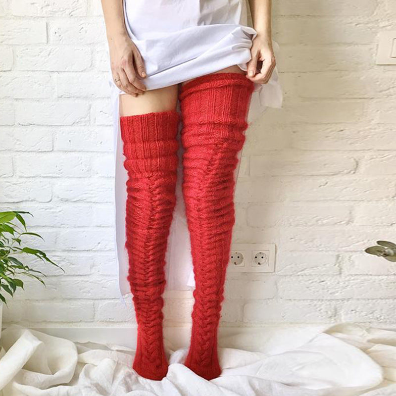 Hot style knitted socks over-the-knee long tube and long pile pile socks woolen socks