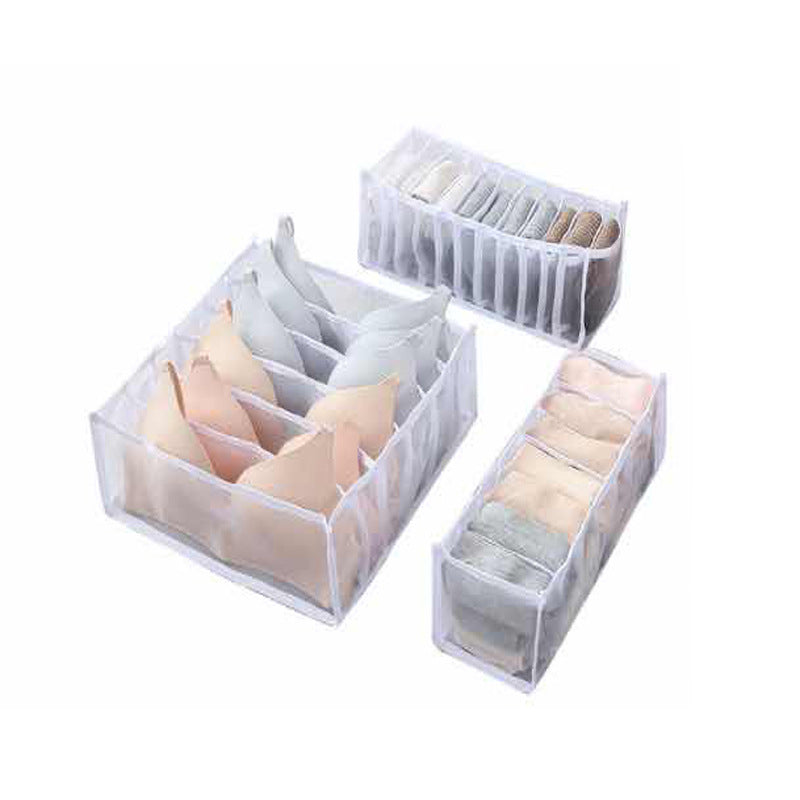 Underwear storage grid three-piece set underwear bra storage box