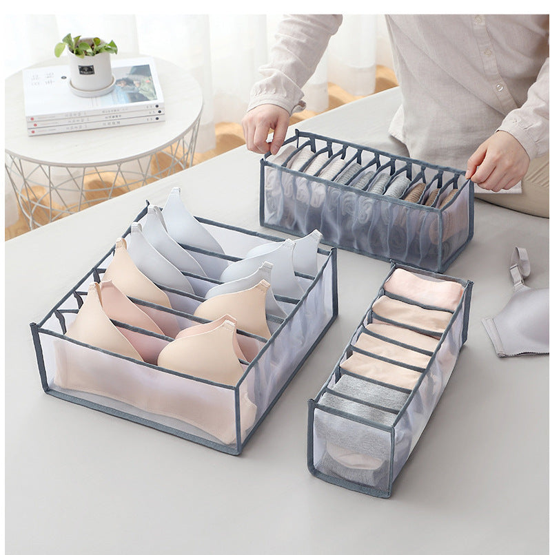 Underwear storage grid three-piece set underwear bra storage box