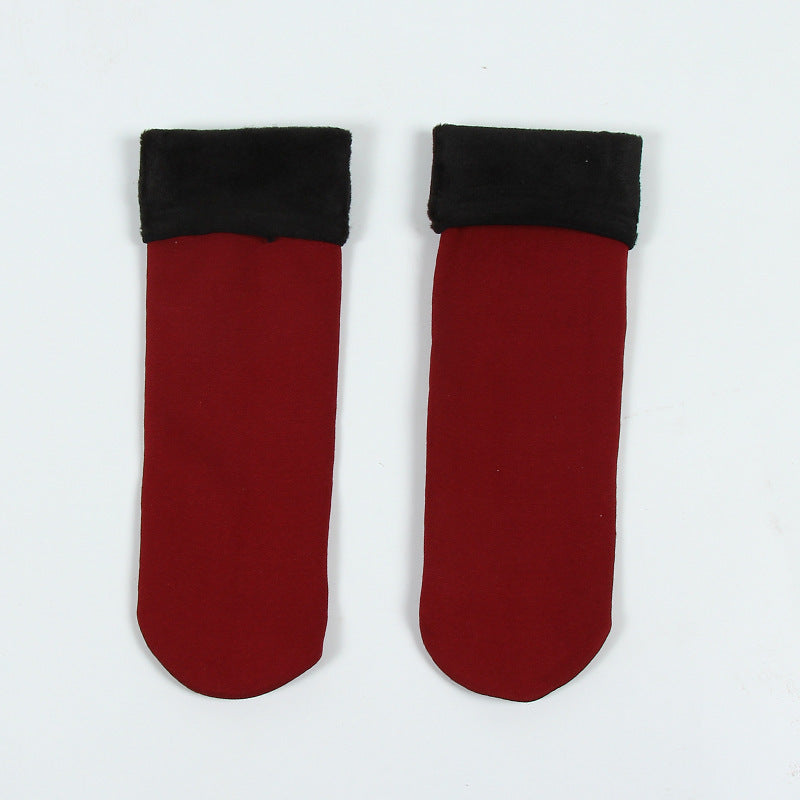 Socks women winter warm snow socks floor socks men and women adult socks plus velvet thickening straight snow boots socks