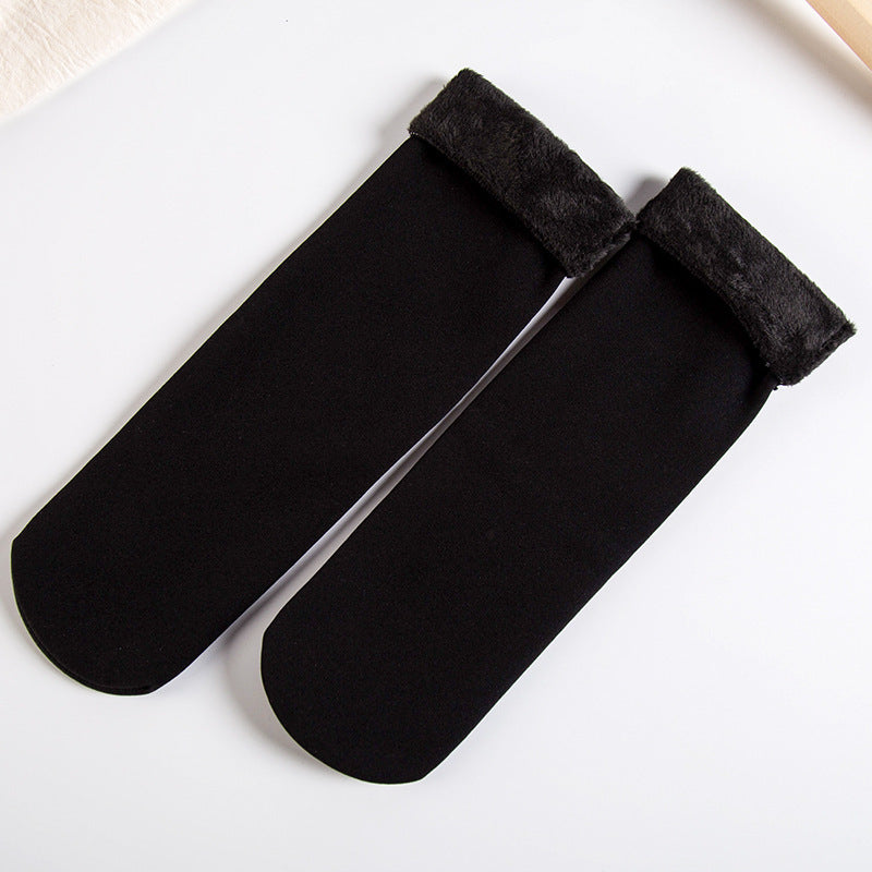 Socks women winter warm snow socks floor socks men and women adult socks plus velvet thickening straight snow boots socks