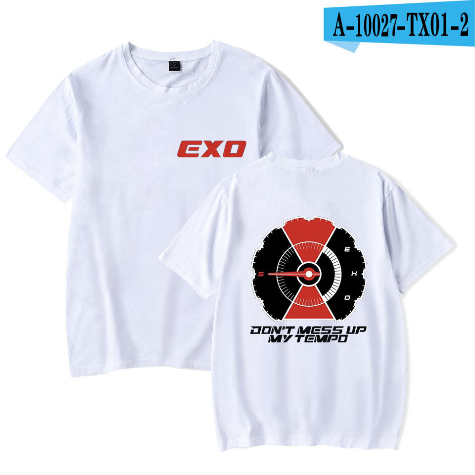 Korean version of the trendy EXO men's short-sleeved T-shirt