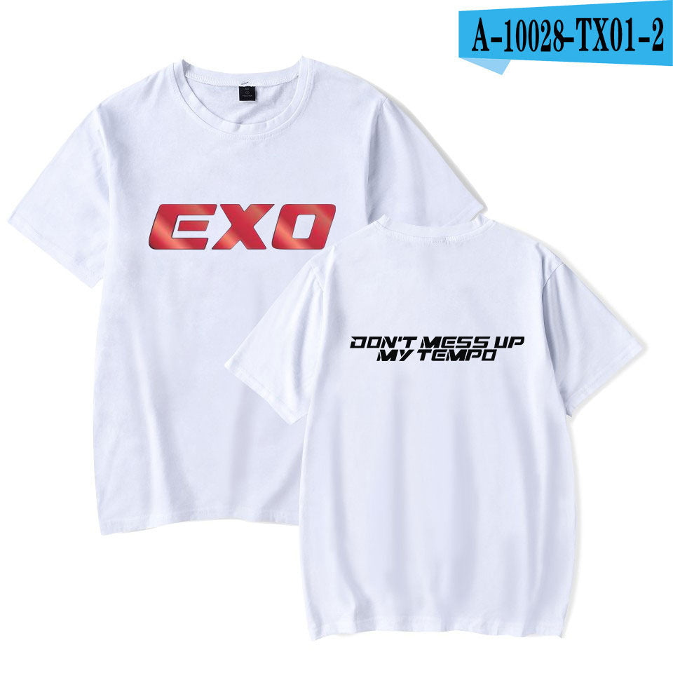 Korean version of the trendy EXO men's short-sleeved T-shirt