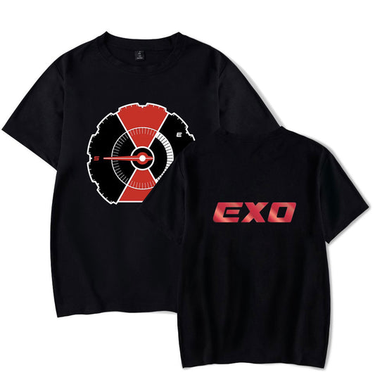 Korean version of the trendy EXO men's short-sleeved T-shirt