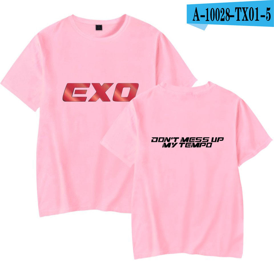 Korean version of the trendy EXO men's short-sleeved T-shirt