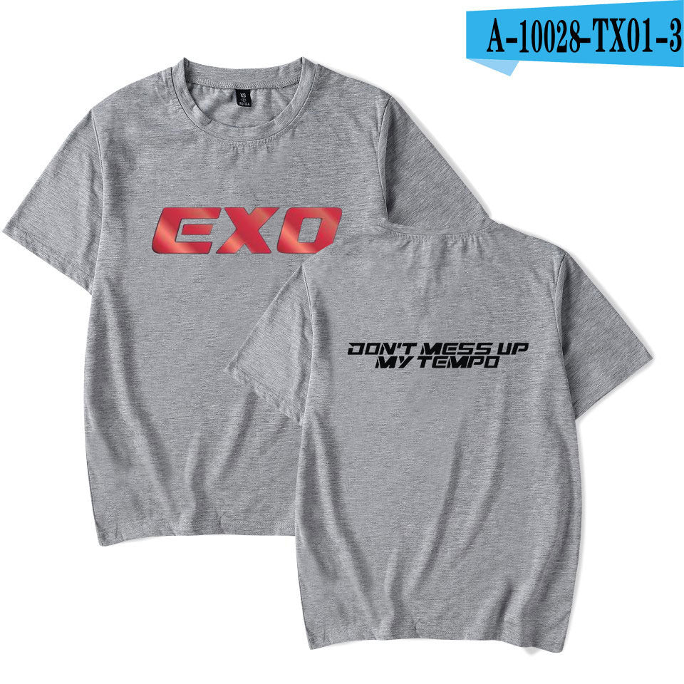 Korean version of the trendy EXO men's short-sleeved T-shirt