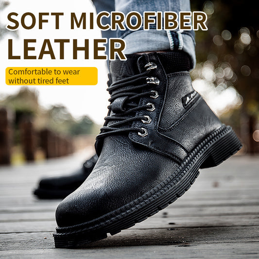 Labor insurance shoes men's anti-smashing and anti-piercing work shoes steel toe cap high-top tendon sole safety shoes Safety shoes