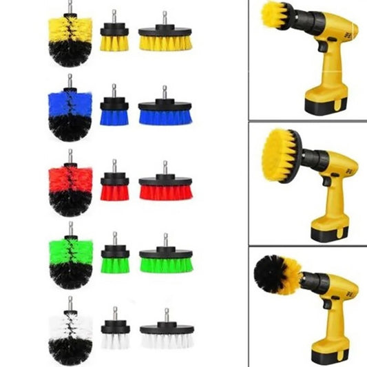 3-piece set round cleaning brush electric drill brush cleaning car bathroom kitchen Drill brush