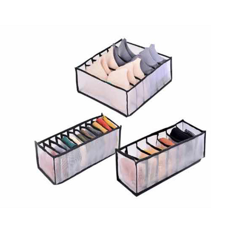 Underwear storage grid three-piece set underwear bra storage box