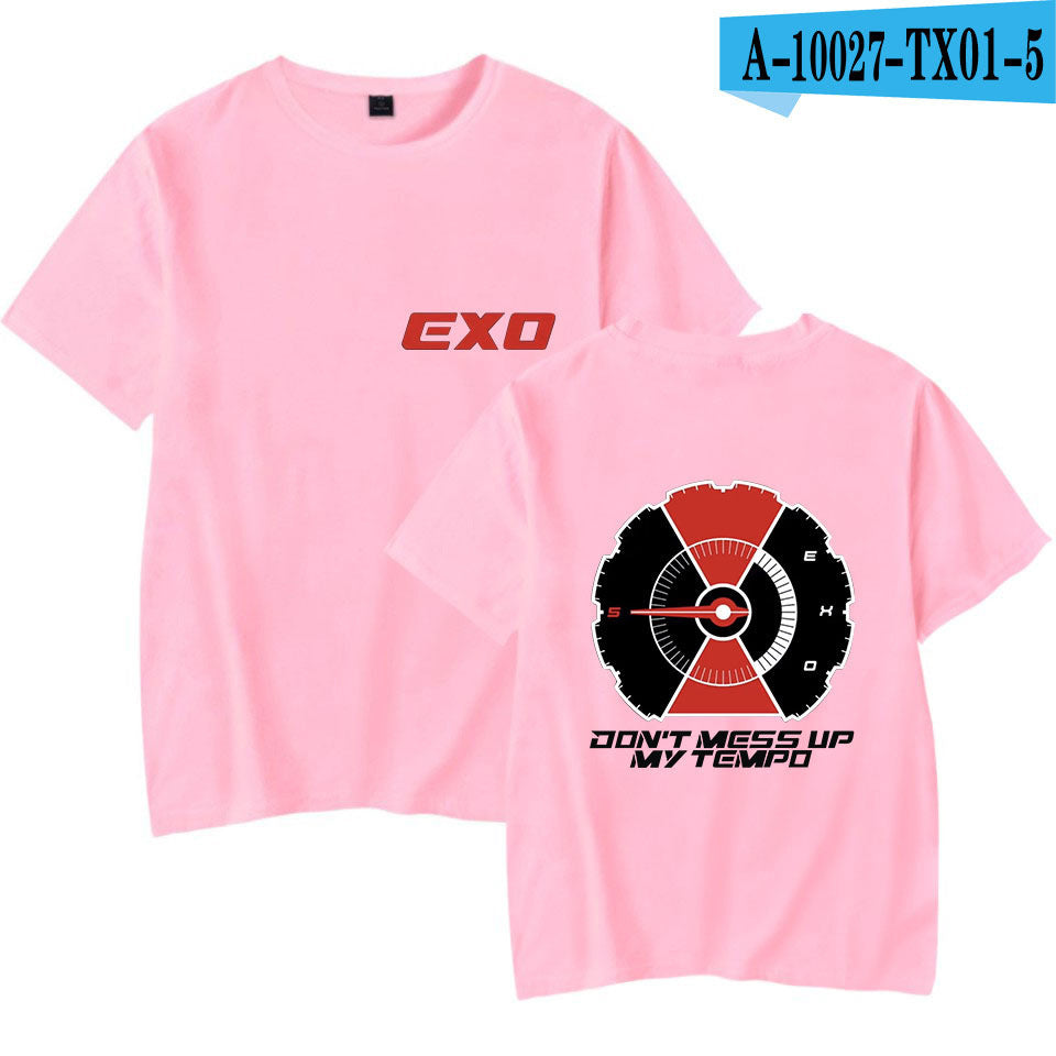 Korean version of the trendy EXO men's short-sleeved T-shirt