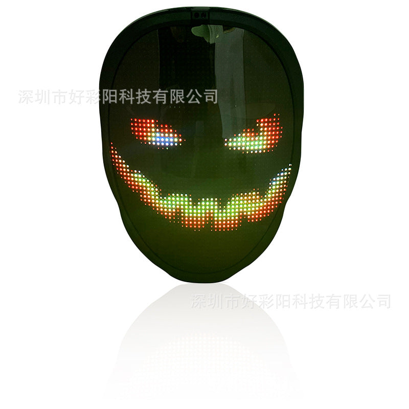 LED display mask bluetooth Halloween funny full color luminous gesture sensor face mask