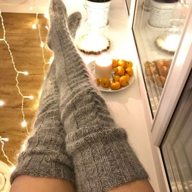 Hot style knitted socks over-the-knee long tube and long pile pile socks woolen socks