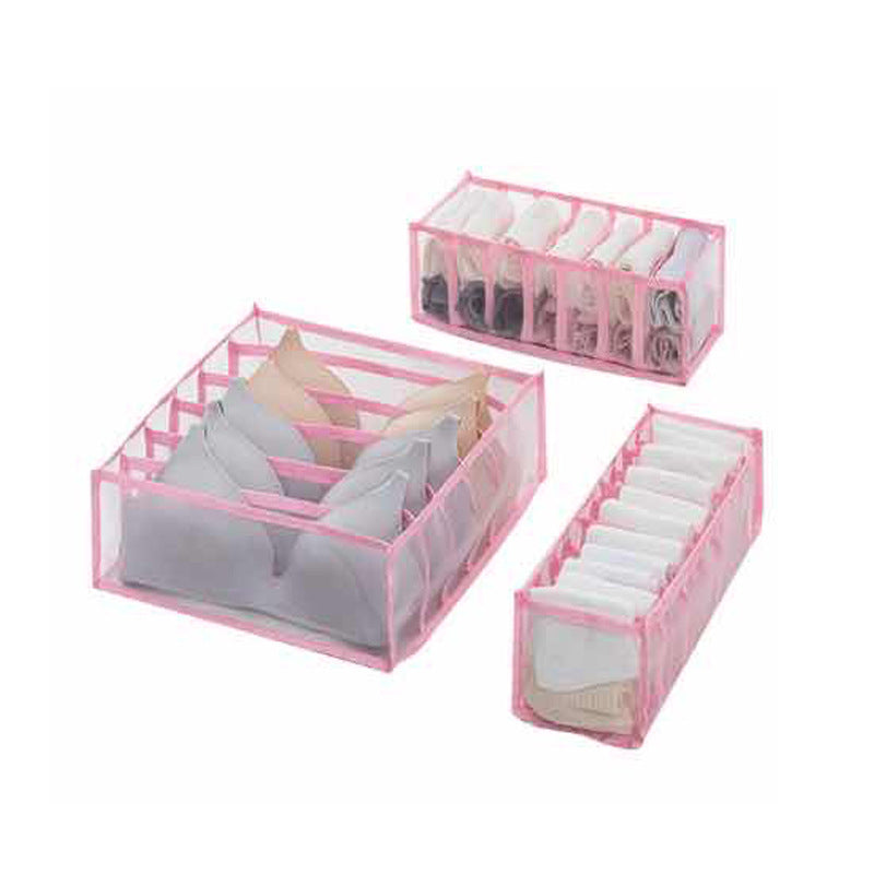 Underwear storage grid three-piece set underwear bra storage box