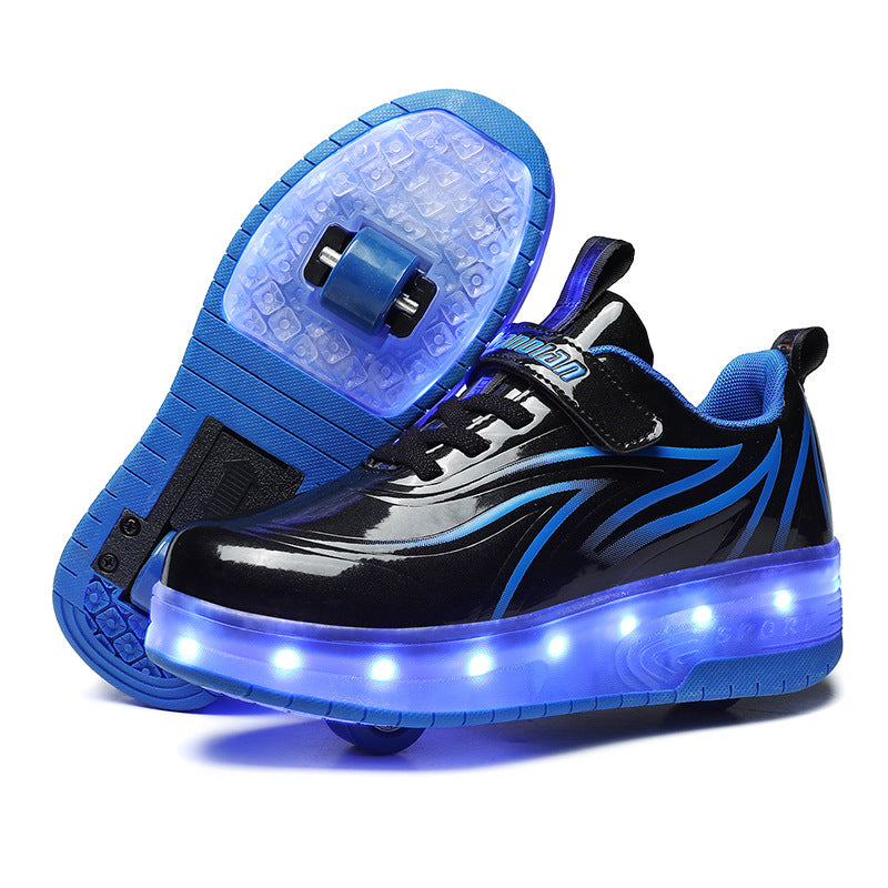 Skates boys and girls adult burst shoes single wheel LED colorful lights