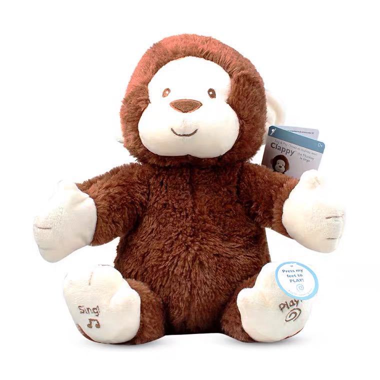 Cross-border new style clapping monkey, singing monkey, game monkey, electric monkey plush toy