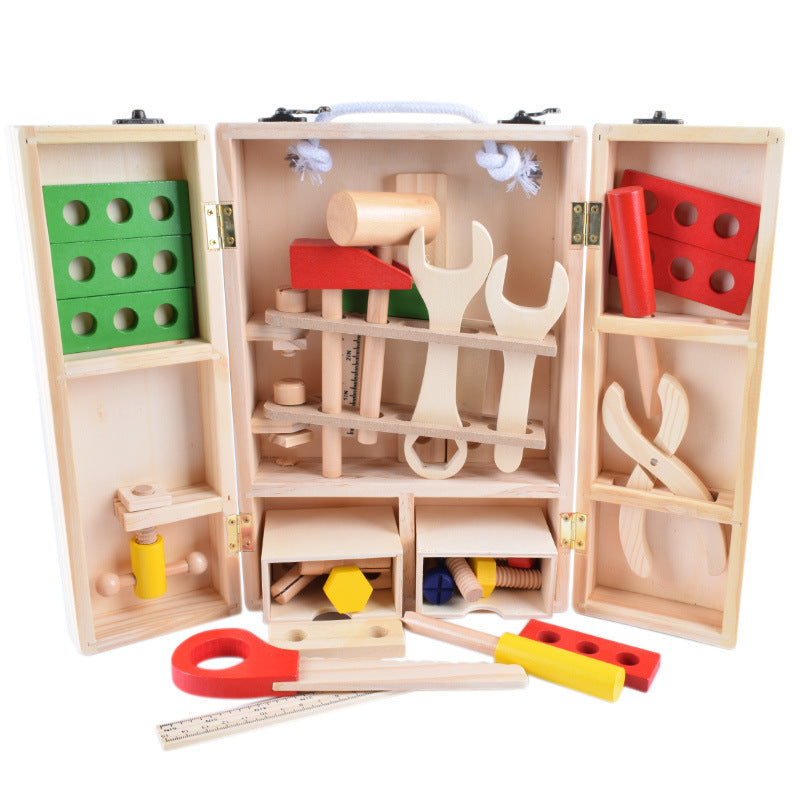 Wooden simulation DIY young children toolbox toys boys and girls play house early education educational toys