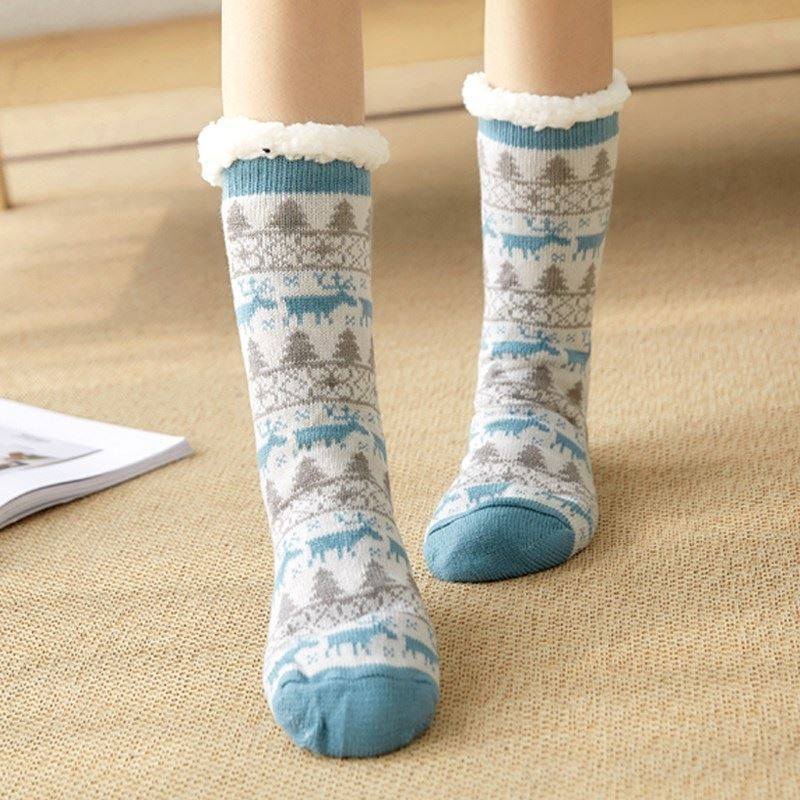 Sleeping socks, female sleep socks, floor socks, adult woolen socks, warm feet artifact, duvet plus velvet, thickened postpartum pregnant women