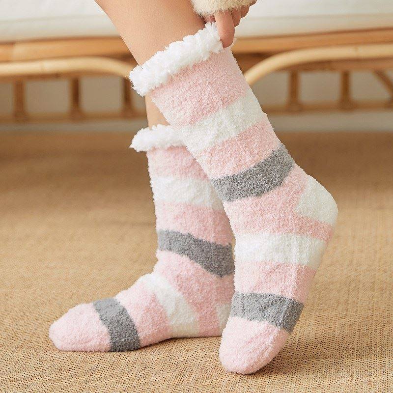 Sleeping socks, female sleep socks, floor socks, adult woolen socks, warm feet artifact, duvet plus velvet, thickened postpartum pregnant women