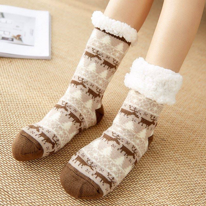 Sleeping socks, female sleep socks, floor socks, adult woolen socks, warm feet artifact, duvet plus velvet, thickened postpartum pregnant women