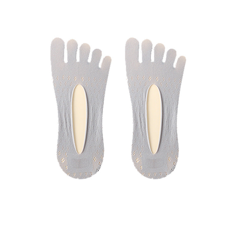 Velvet five-finger boat socks women's breathable thin invisible socks mesh women's socks split toe socks